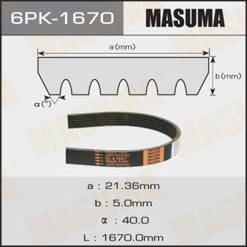 MASUMA 6PK1670 - Поликлиновой ремень autospares.lv