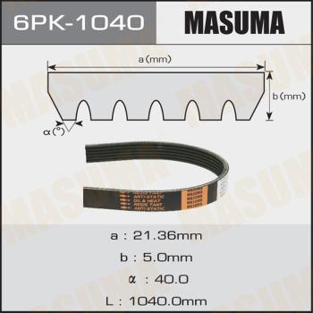 MASUMA 6PK1040 - Поликлиновой ремень autospares.lv