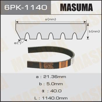 MASUMA 6PK1140 - Поликлиновой ремень autospares.lv