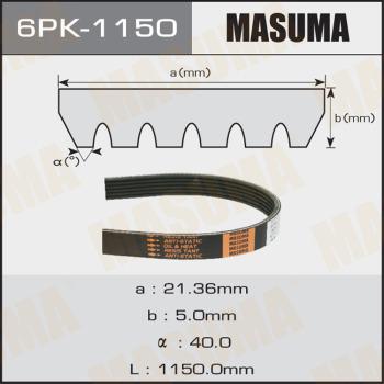 MASUMA 6PK-1150 - Поликлиновой ремень autospares.lv