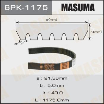 MASUMA 6PK1175 - Поликлиновой ремень autospares.lv