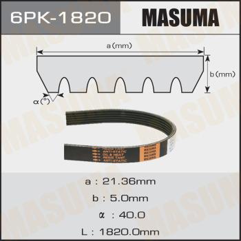MASUMA 6PK1820 - Поликлиновой ремень autospares.lv