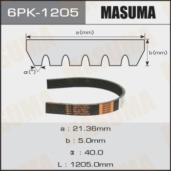 MASUMA 6PK-1205 - Поликлиновой ремень autospares.lv