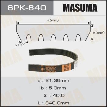 MASUMA 6PK-840 - Поликлиновой ремень autospares.lv