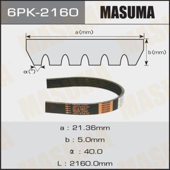 MASUMA 6PK2160 - Поликлиновой ремень autospares.lv