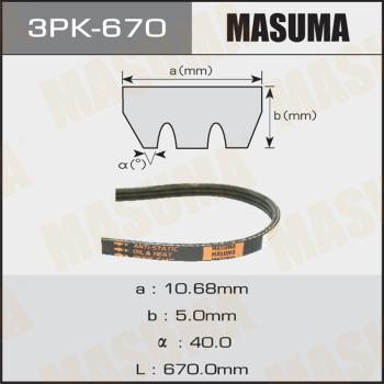 MASUMA 3PK-670 - Поликлиновой ремень autospares.lv