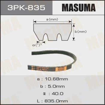 MASUMA 3PK835 - Поликлиновой ремень autospares.lv