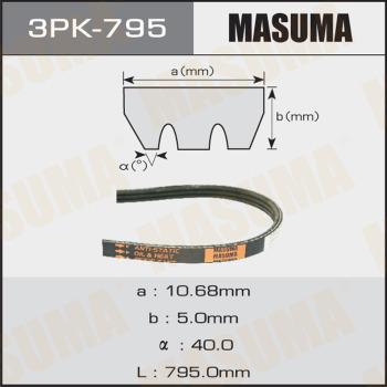 MASUMA 3PK795 - Поликлиновой ремень autospares.lv