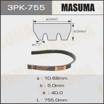 MASUMA 3PK-755 - Поликлиновой ремень autospares.lv