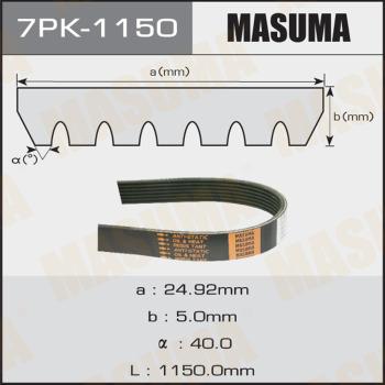 MASUMA 7PK-1150 - Поликлиновой ремень autospares.lv