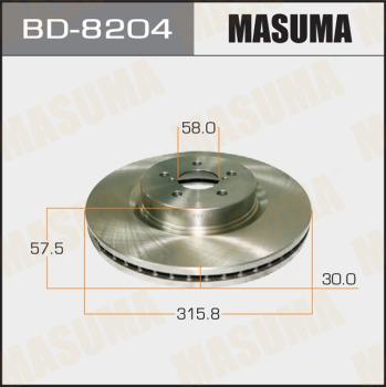 MASUMA BD-8204 - Тормозной диск autospares.lv