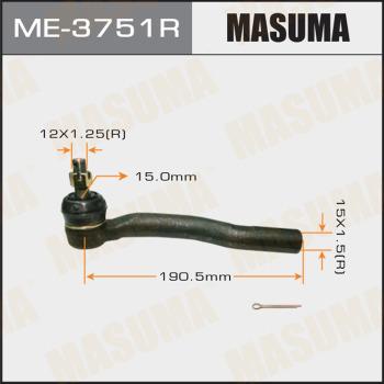 MASUMA ME-3751R - Наконечник рулевой тяги, шарнир autospares.lv