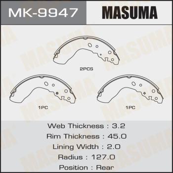 MASUMA MK-9947 - Комплект тормозных колодок, барабанные autospares.lv