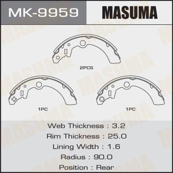 MASUMA MK-9959 - Комплект тормозных колодок, барабанные autospares.lv