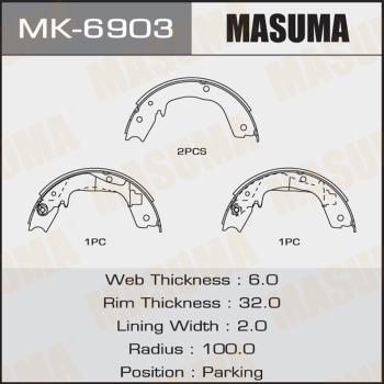 MASUMA MK-6903 - Комплект тормозных колодок, барабанные autospares.lv