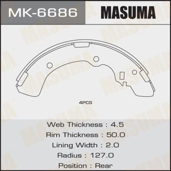 MASUMA MK-6686 - Комплект тормозных колодок, барабанные autospares.lv