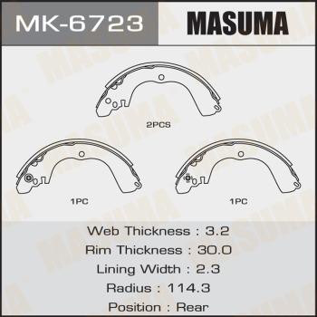 MASUMA MK-6723 - Комплект тормозных колодок, барабанные autospares.lv