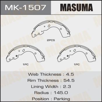 MASUMA MK-1507 - Комплект тормозных колодок, барабанные autospares.lv