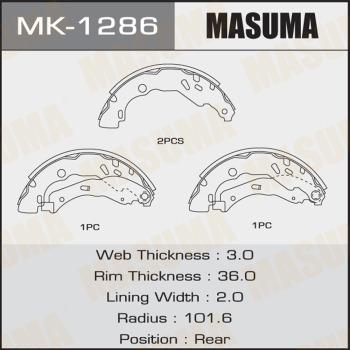 MASUMA MK-1286 - Комплект тормозных колодок, барабанные autospares.lv