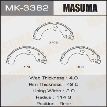 MASUMA MK-3382 - Комплект тормозных колодок, барабанные autospares.lv