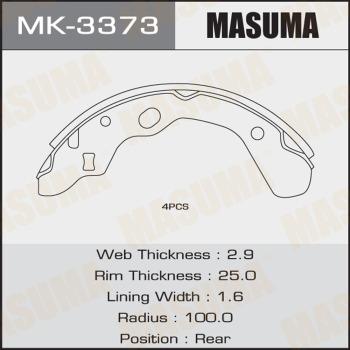 MASUMA MK-3373 - Комплект тормозных колодок, барабанные autospares.lv