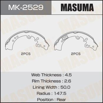 MASUMA MK-2529 - Комплект тормозных колодок, барабанные autospares.lv