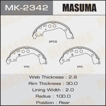 MASUMA MK-2342 - Комплект тормозных колодок, барабанные autospares.lv