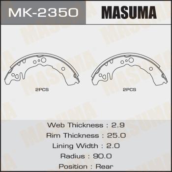 MASUMA MK-2350 - Комплект тормозных колодок, барабанные autospares.lv