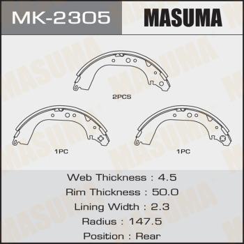 MASUMA MK-2305 - Комплект тормозных колодок, барабанные autospares.lv