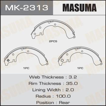 MASUMA MK-2313 - Комплект тормозных колодок, барабанные autospares.lv