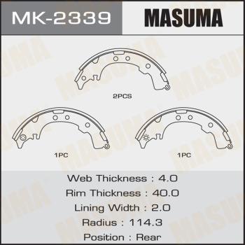 MASUMA MK-2339 - Комплект тормозных колодок, барабанные autospares.lv