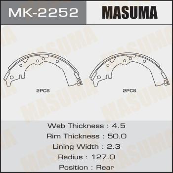 MASUMA MK-2252 - Комплект тормозных колодок, барабанные autospares.lv