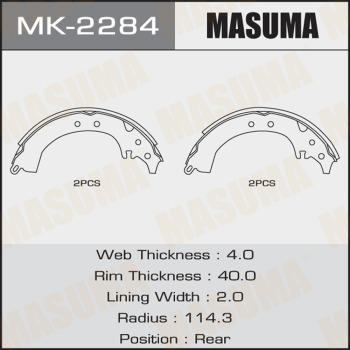 MASUMA MK-2284 - Комплект тормозных колодок, барабанные autospares.lv