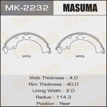 MASUMA MK-2232 - Комплект тормозных колодок, барабанные autospares.lv