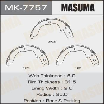 MASUMA MK-7757 - Комплект тормозных колодок, барабанные autospares.lv