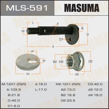 MASUMA MLS-591 - Болт регулировки развала колёс autospares.lv