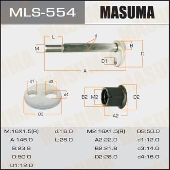 MASUMA MLS-554 - Болт регулировки развала колёс autospares.lv