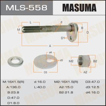 MASUMA MLS-558 - Болт регулировки развала колёс autospares.lv