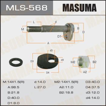 MASUMA MLS568 - Болт регулировки развала колёс autospares.lv