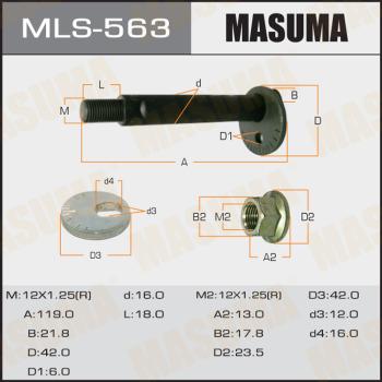 MASUMA MLS-563 - Болт регулировки развала колёс autospares.lv