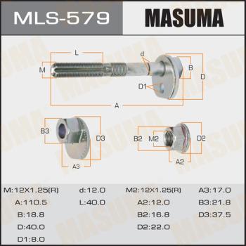 MASUMA MLS-579 - Болт регулировки развала колёс autospares.lv