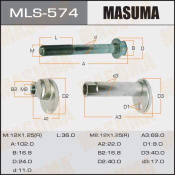 MASUMA MLS574 - Болт регулировки развала колёс autospares.lv