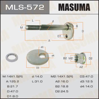 MASUMA MLS572 - Болт регулировки развала колёс autospares.lv