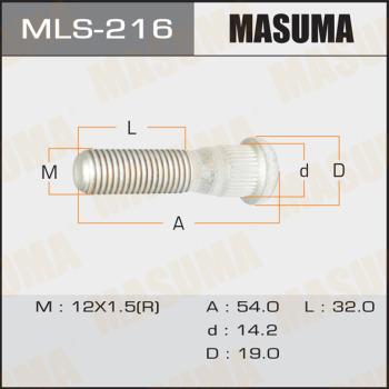 MASUMA MLS-216 - Шпилька ступицы колеса autospares.lv
