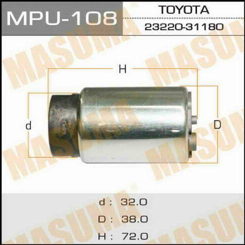 MASUMA MPU-108 - Топливный насос autospares.lv