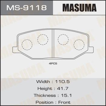 MASUMA MS-9118 - Комплект тормозных колодок, барабанные autospares.lv