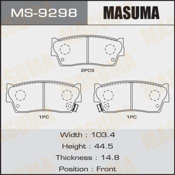 MASUMA MS-9298 - Комплект тормозных колодок, барабанные autospares.lv