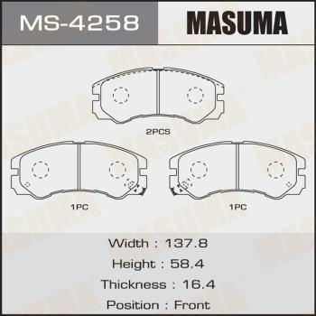 MASUMA MS-4258 - Комплект тормозных колодок, барабанные autospares.lv