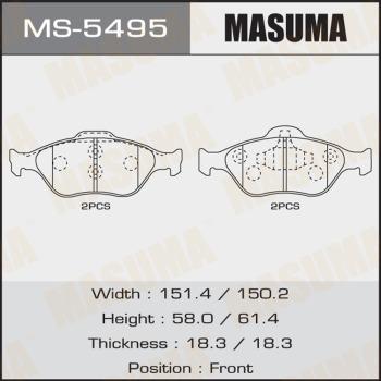 MASUMA MS-5495 - Комплект тормозных колодок, барабанные autospares.lv