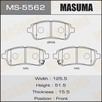 MASUMA MS-5562 - Комплект тормозных колодок, барабанные autospares.lv